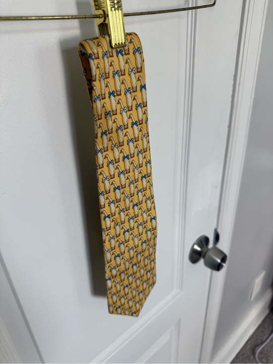 Brooks Brothers Other - Brooks Brothers Yellow Silk Tie with Blue Motif